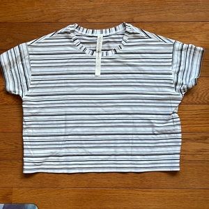 Lululemon stripe Crop Tee - sz 2